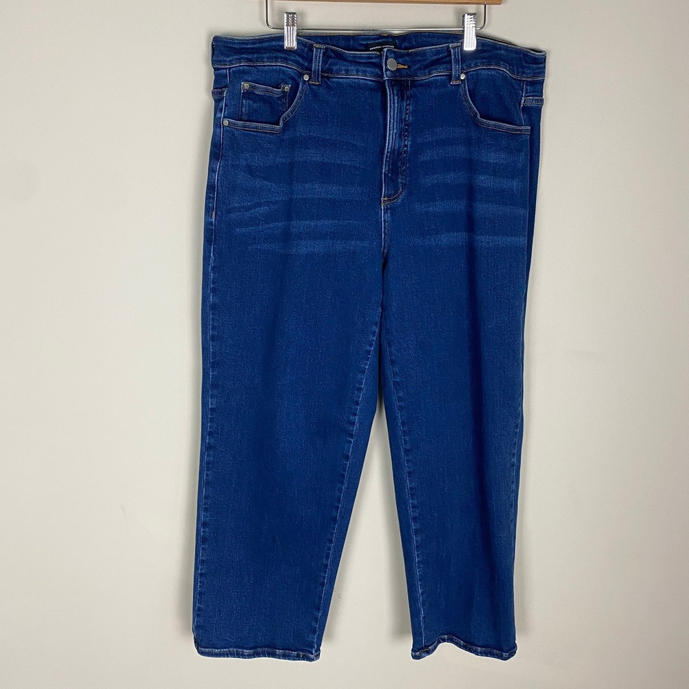 Universal Standard High Rise Straight Leg Jeans Womens 18 Blue Stretch